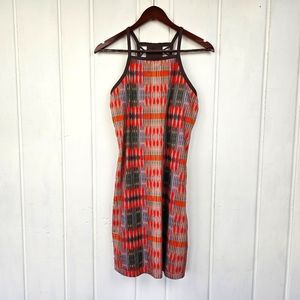 Prana Carmine Desert Print Ardor Athletic Racerback Shelf Bra Dress Sz Small